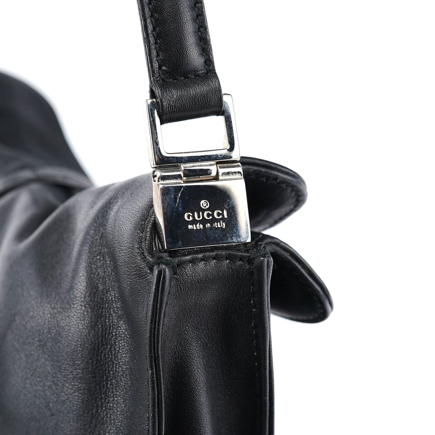 Black Calfskin Jackie Shoulder Bag
