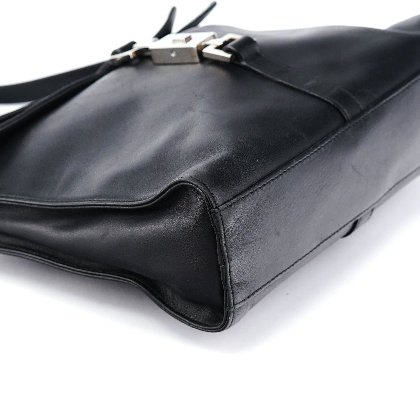 Black Calfskin Jackie Shoulder Bag