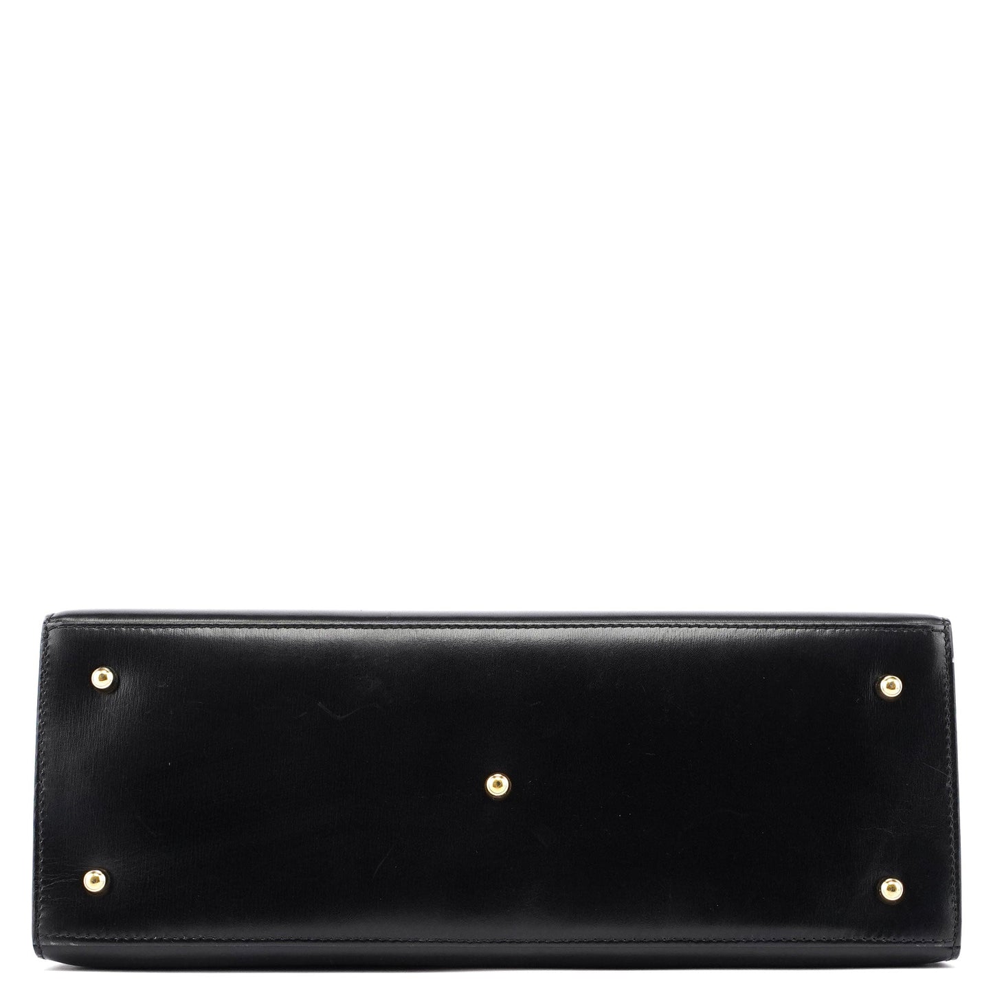 Black Calfskin Lady Lock Top Handle Bag