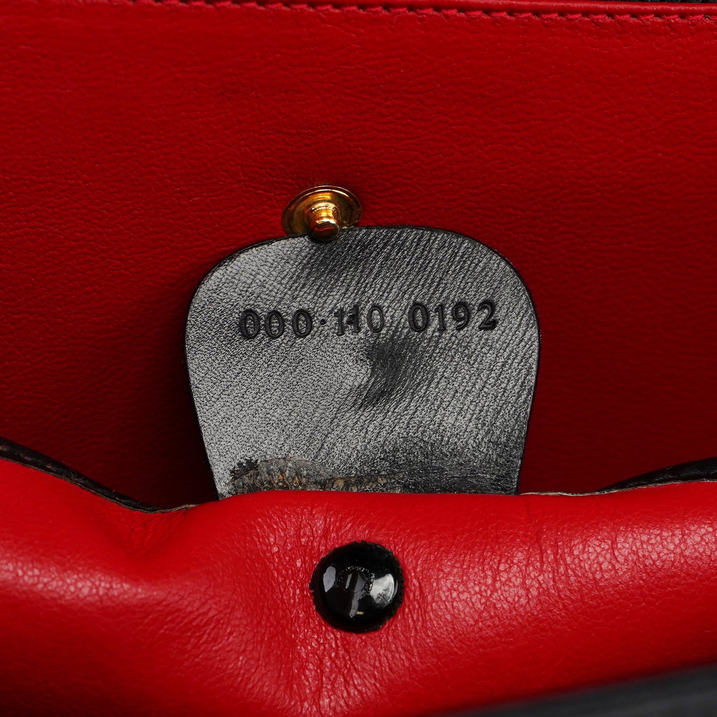 Black Calfskin Lady Lock Top Handle Bag