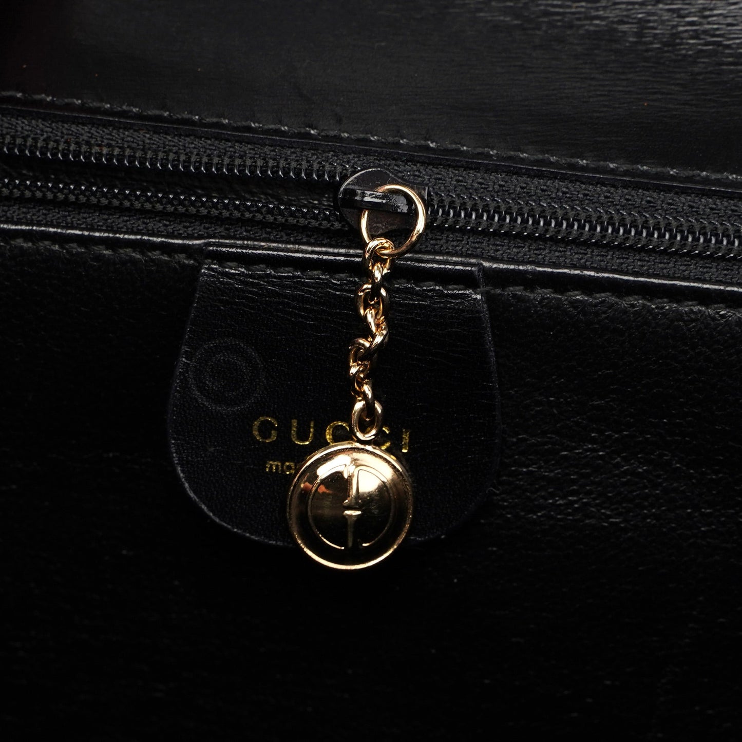 Black Calfskin Ladylock Top Handle Bag