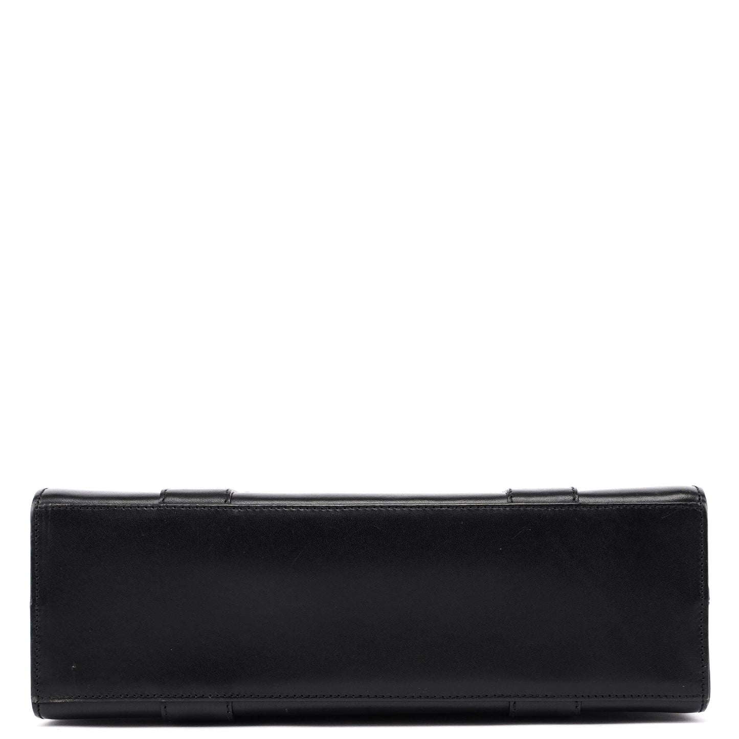 Black Calfskin Plaque Tote Bag