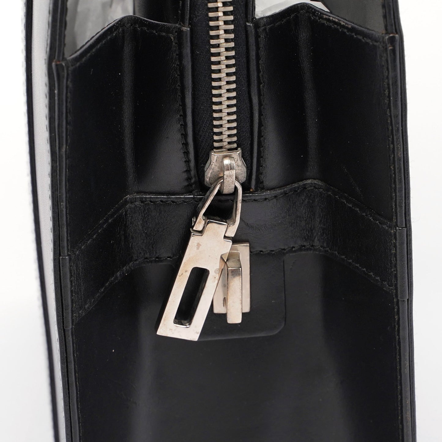 Black Calfskin Plaque Tote Bag