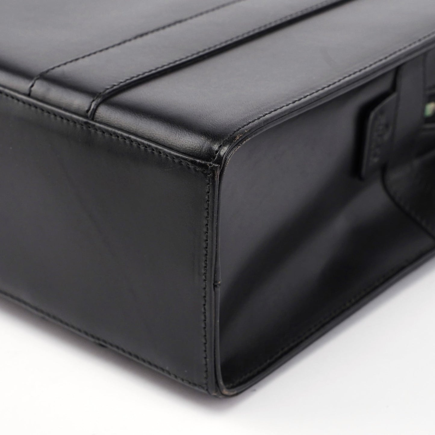 Black Calfskin Plaque Tote Bag