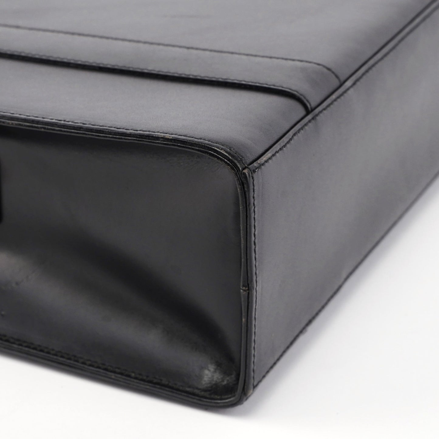 Black Calfskin Plaque Tote Bag