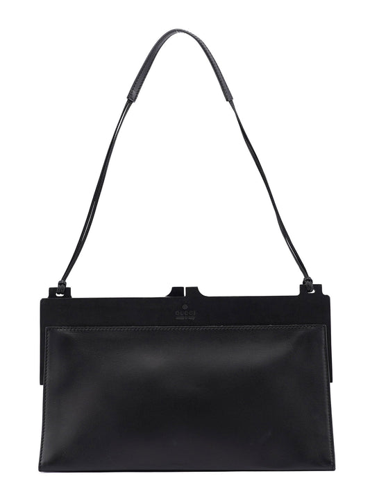 Black Calfskin Shoulder Bag