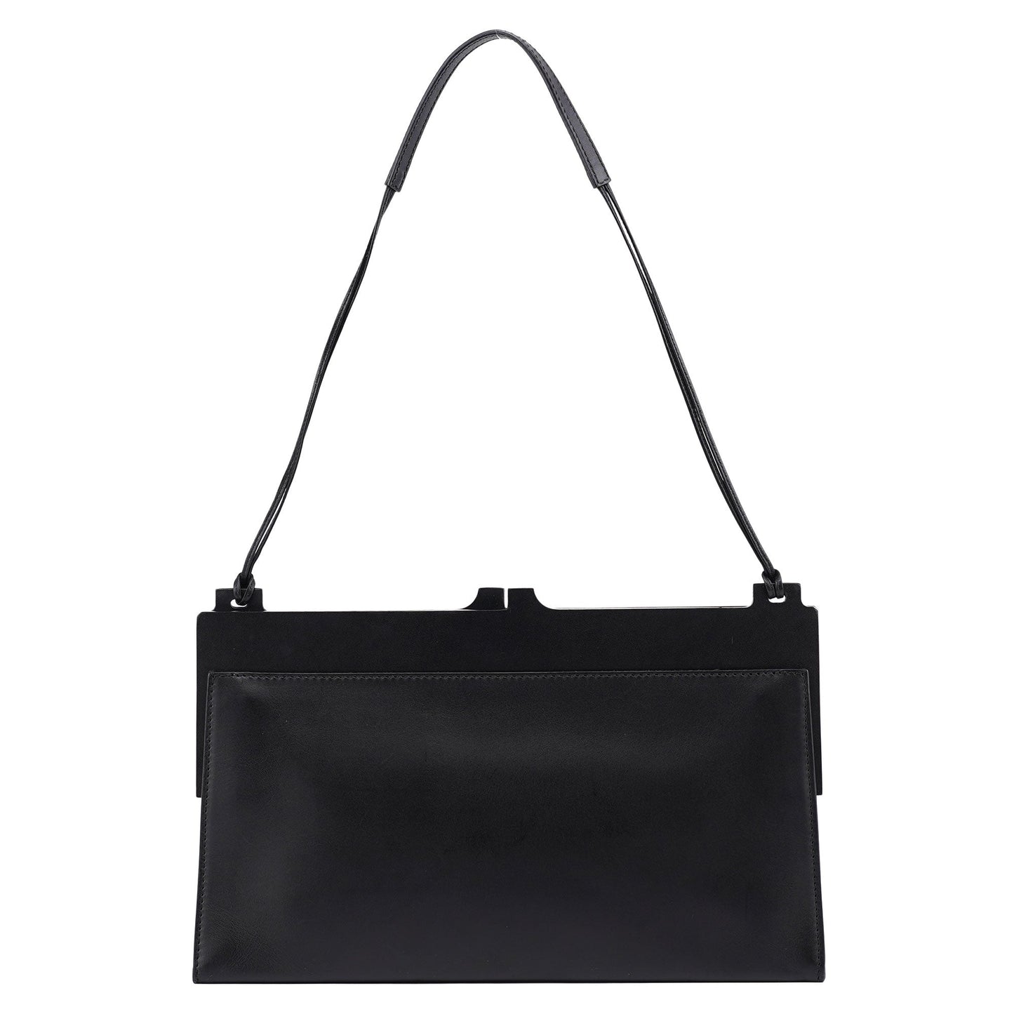 Black Calfskin Shoulder Bag