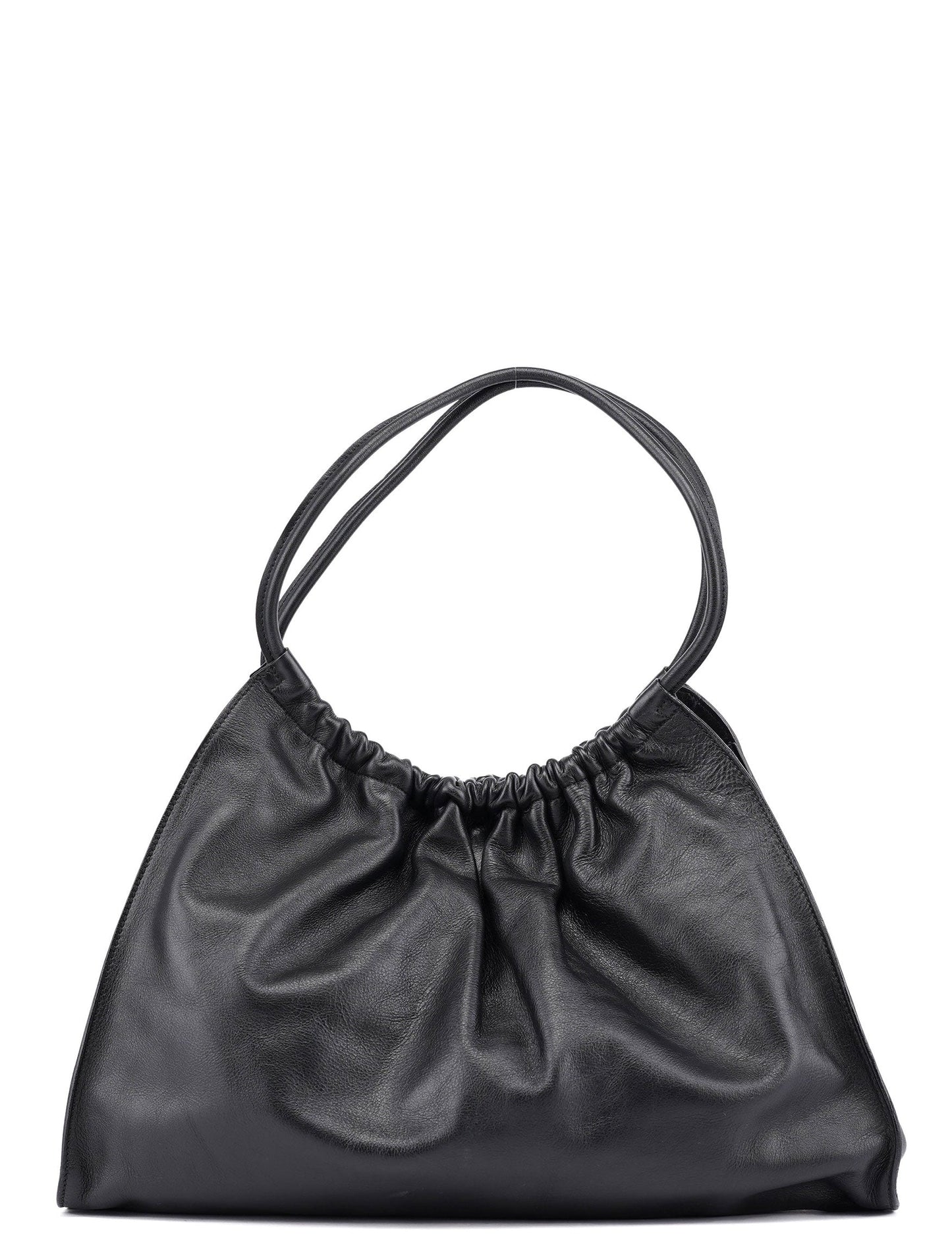 Black Calfskin Shoulder Bag