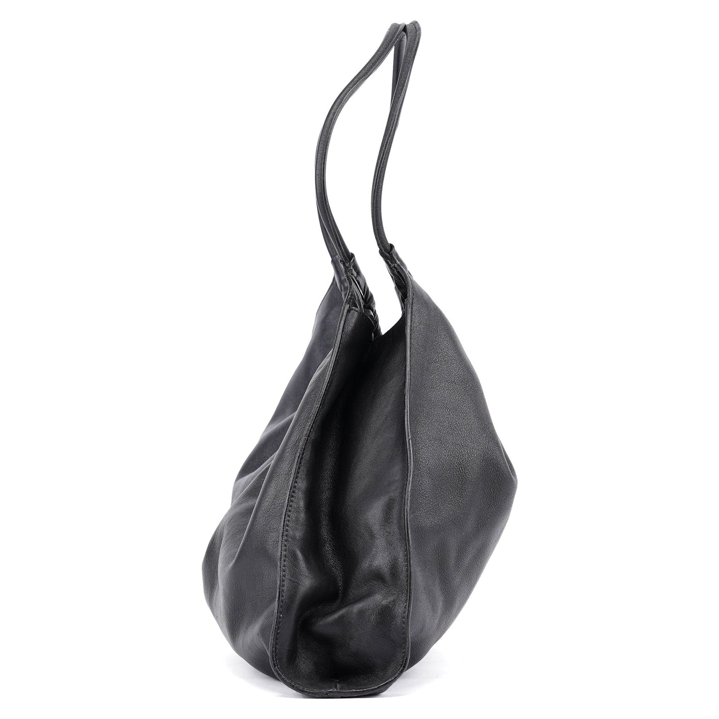 Black Calfskin Shoulder Bag