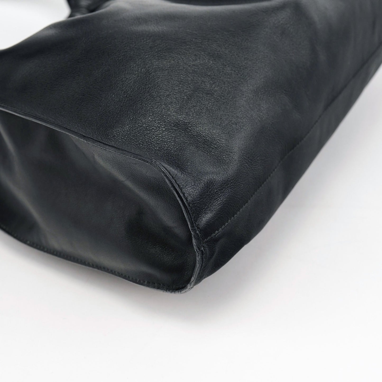Black Calfskin Shoulder Bag