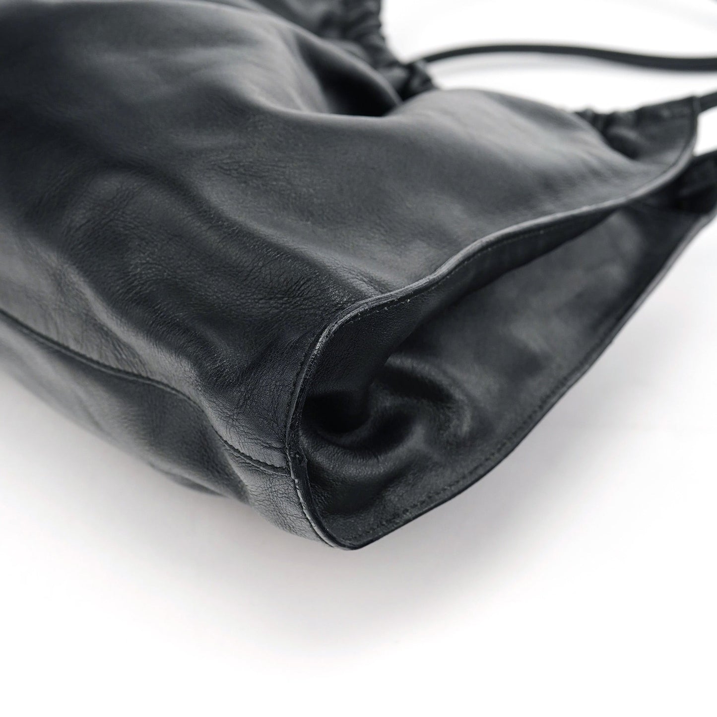 Black Calfskin Shoulder Bag