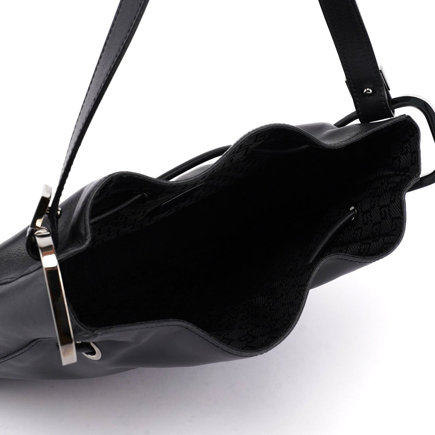 Black Calfskin Shoulder Bag