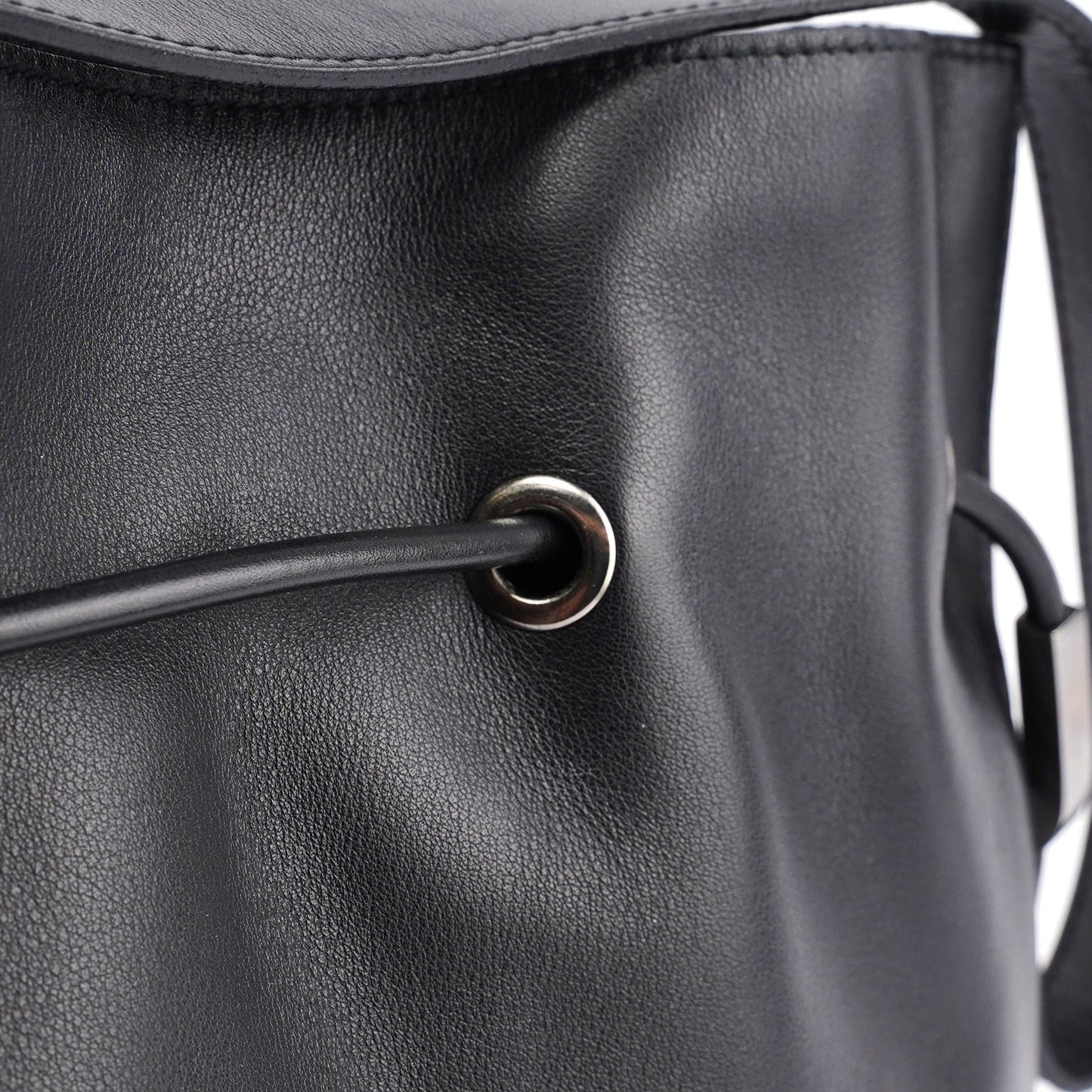 Black Calfskin Shoulder Bag