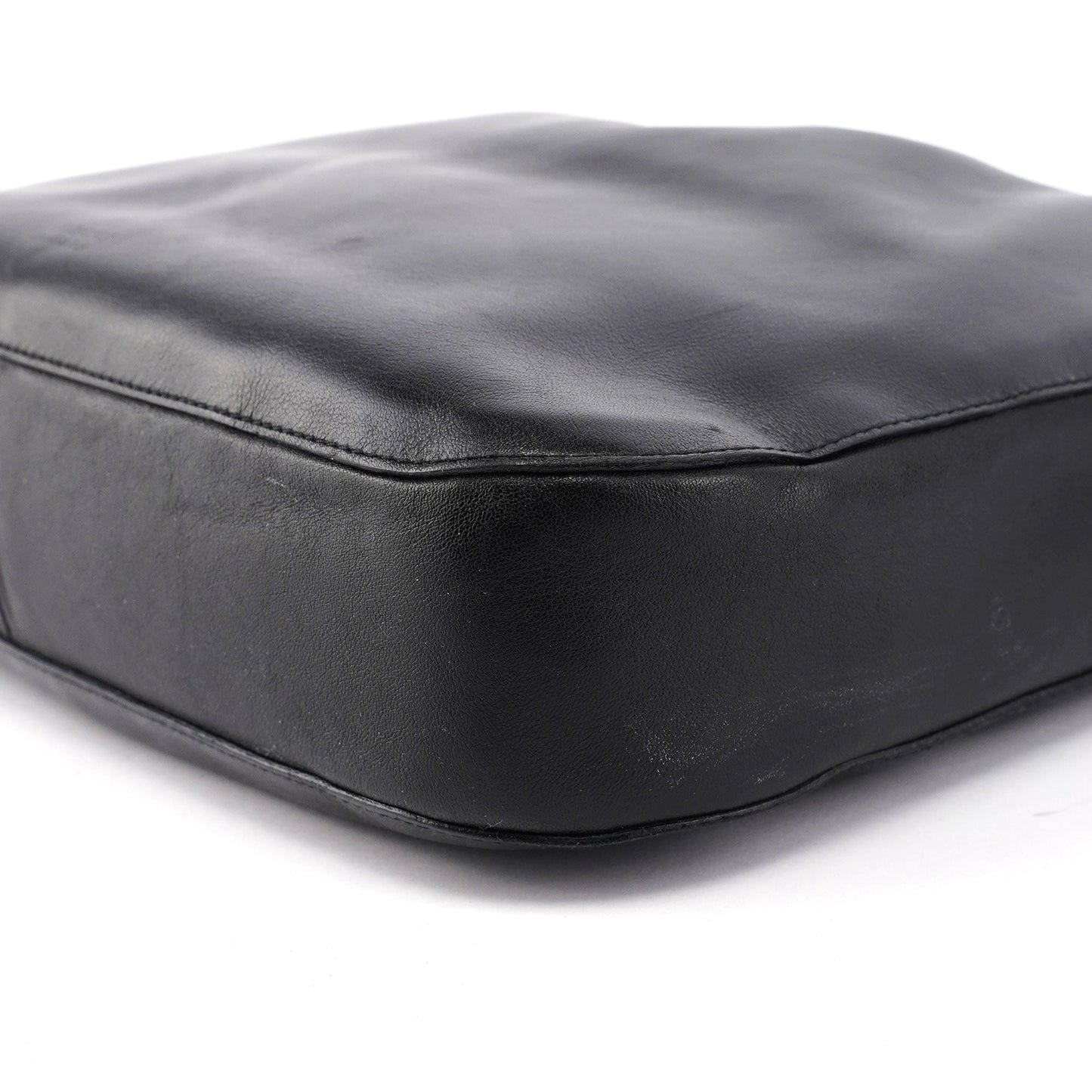 Black Calfskin Shoulder Bag