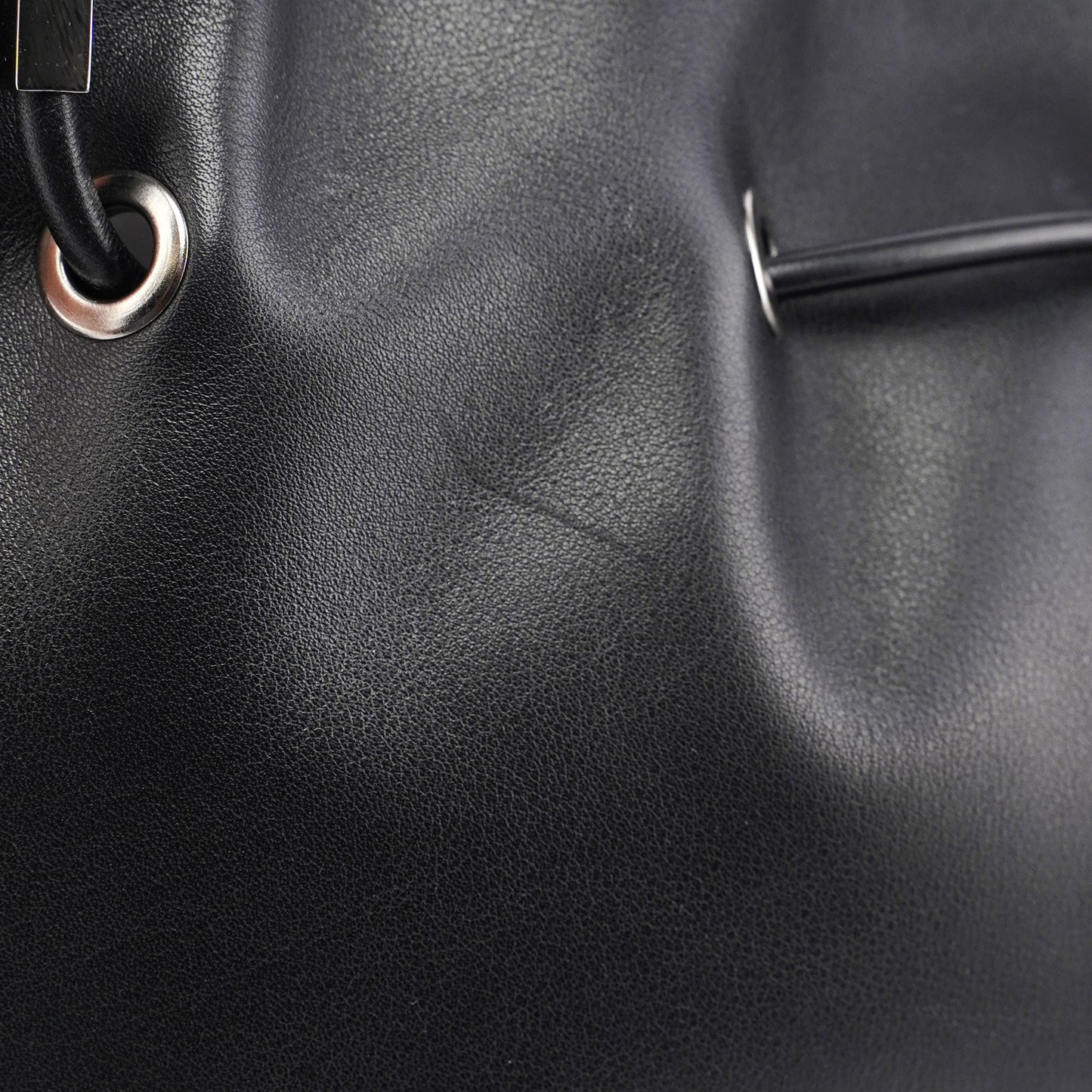 Black Calfskin Shoulder Bag