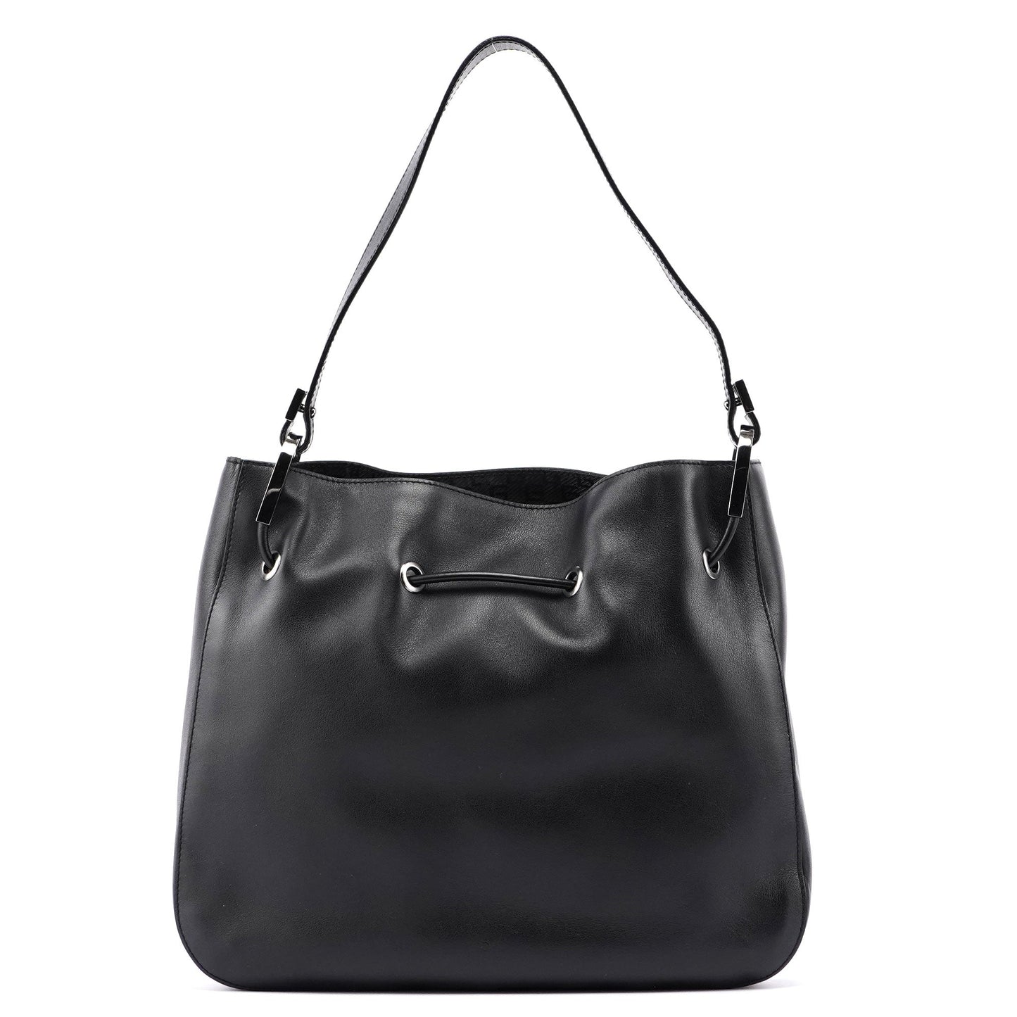 Black Calfskin Shoulder Bag