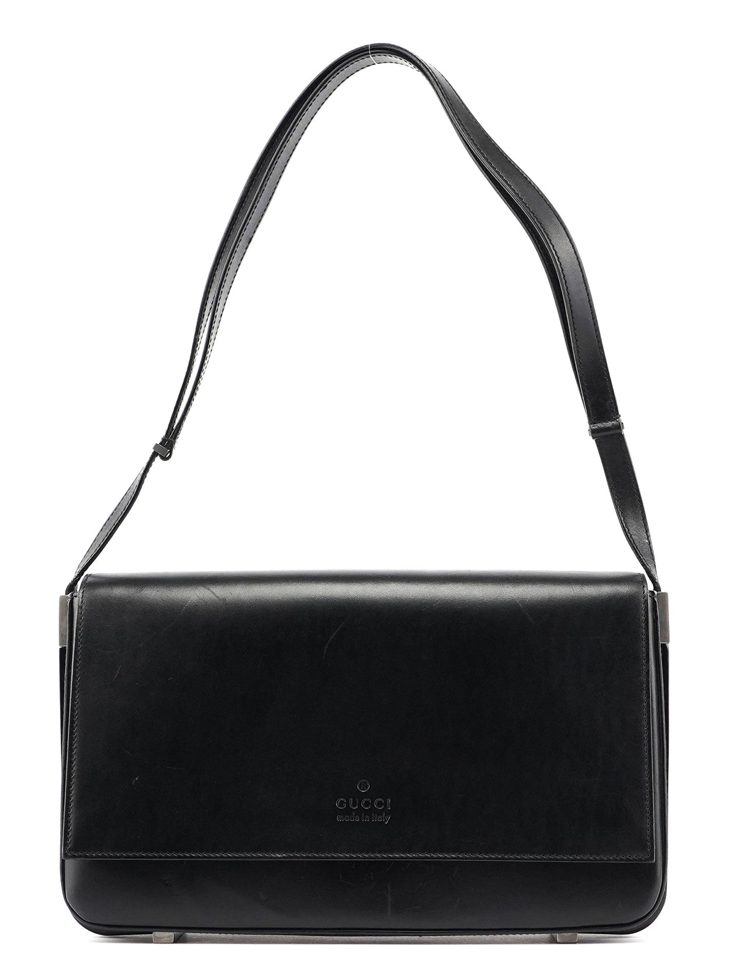 Black Calfskin Shoulder Bag
