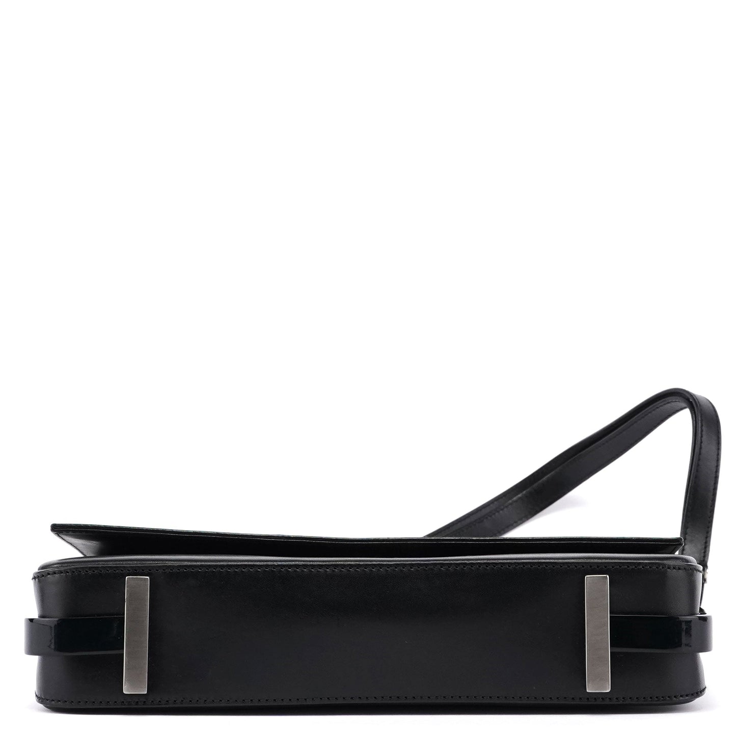 Black Calfskin Shoulder Bag