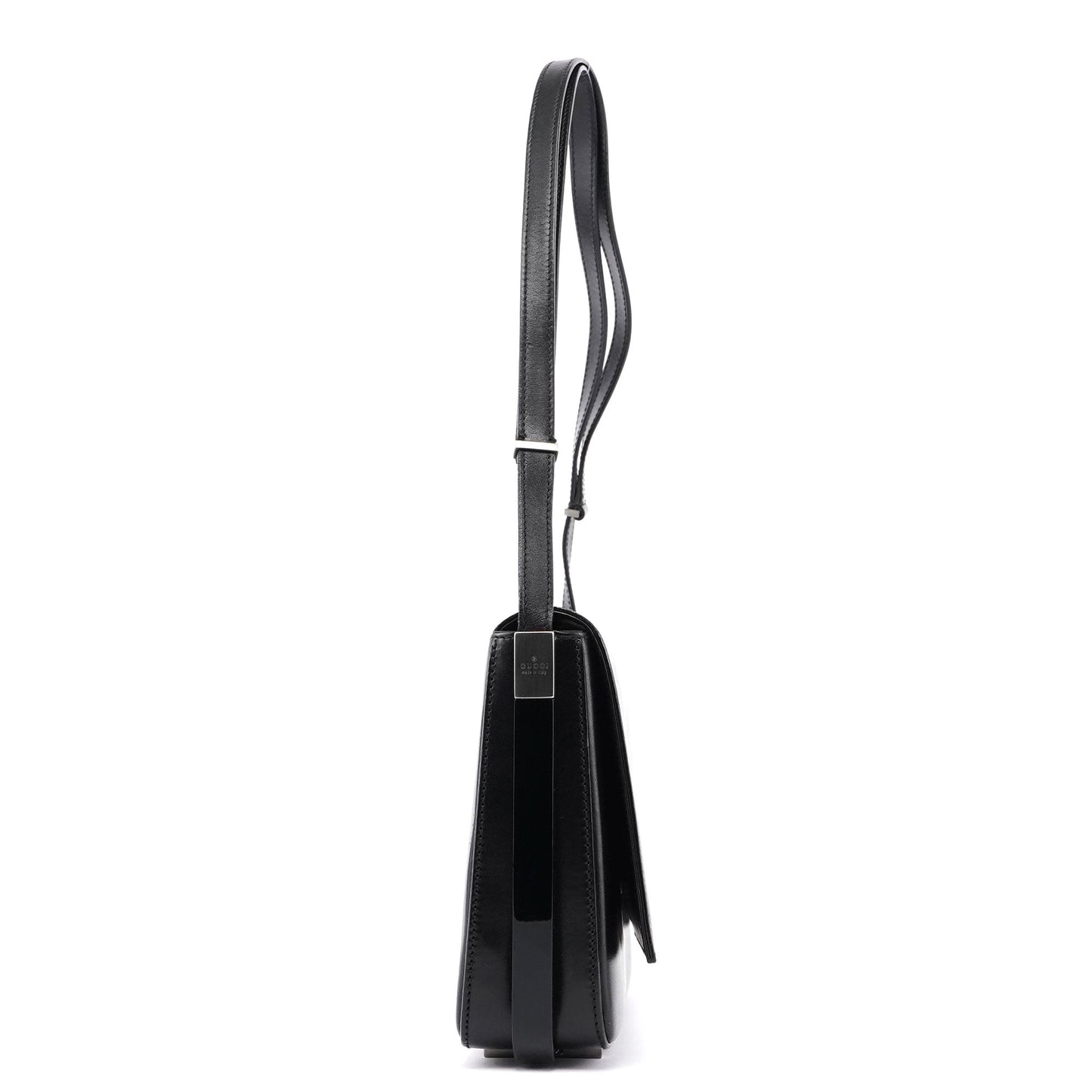 Black Calfskin Shoulder Bag