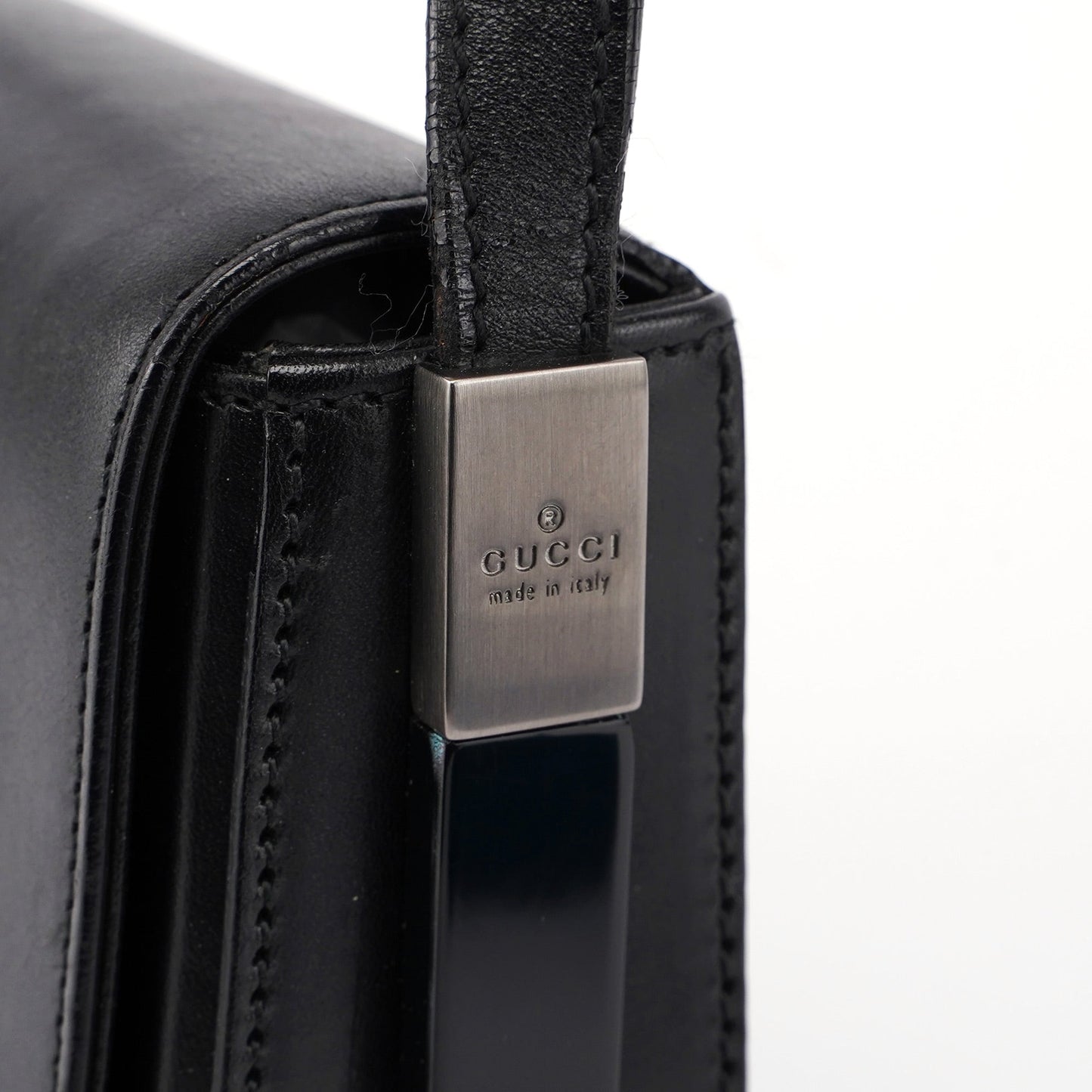 Black Calfskin Shoulder Bag