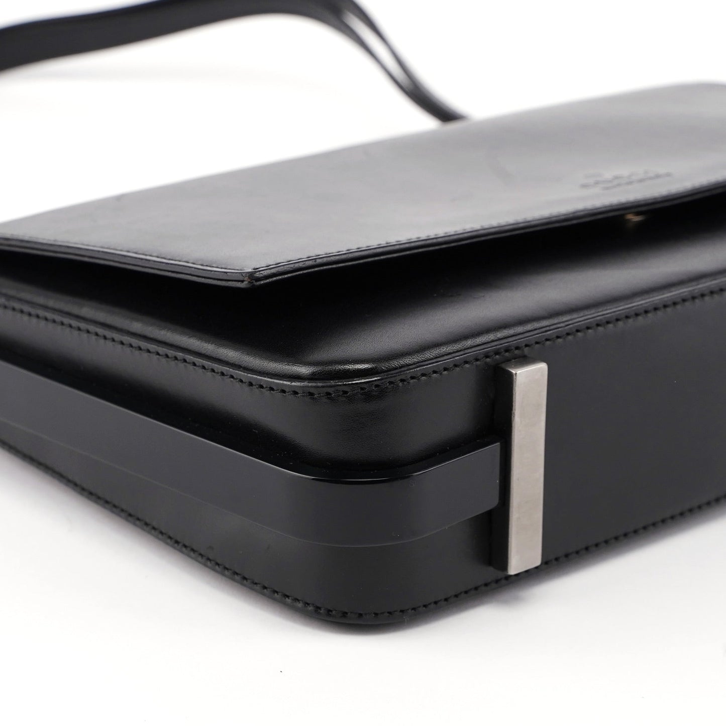 Black Calfskin Shoulder Bag