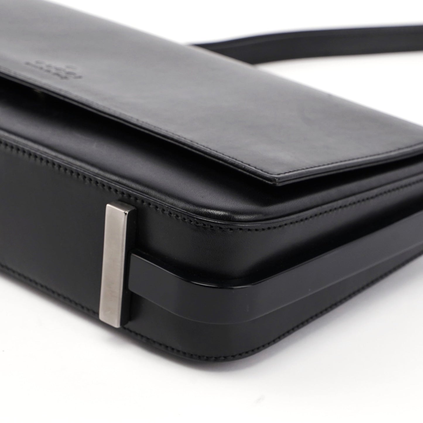 Black Calfskin Shoulder Bag