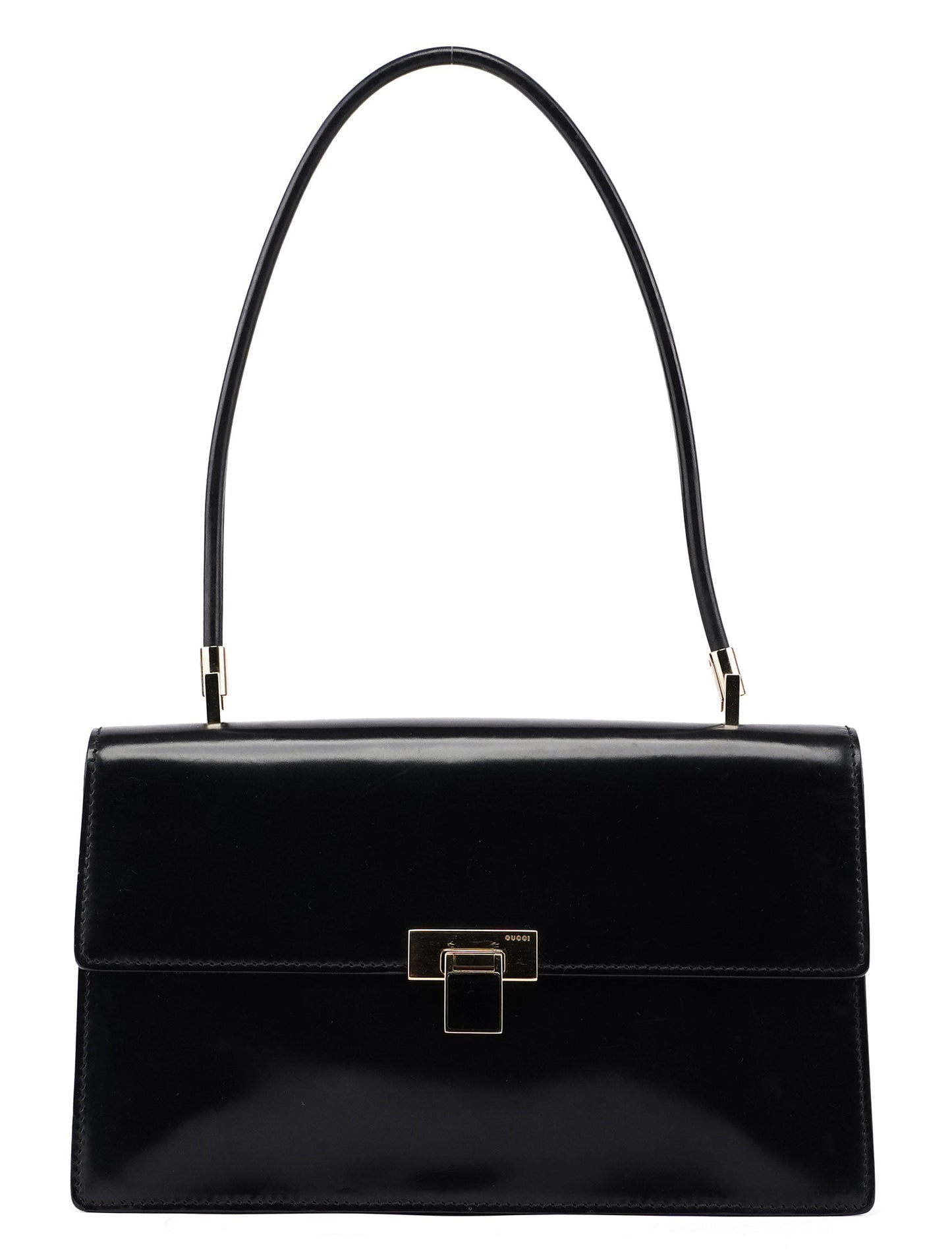 Black Calfskin Shoulder Bag