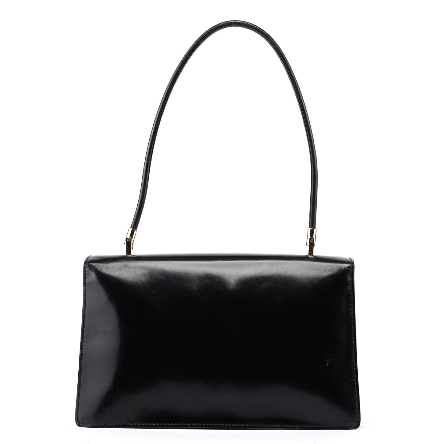 Black Calfskin Shoulder Bag