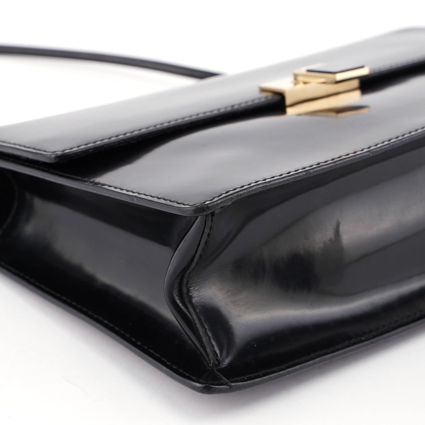 Black Calfskin Shoulder Bag