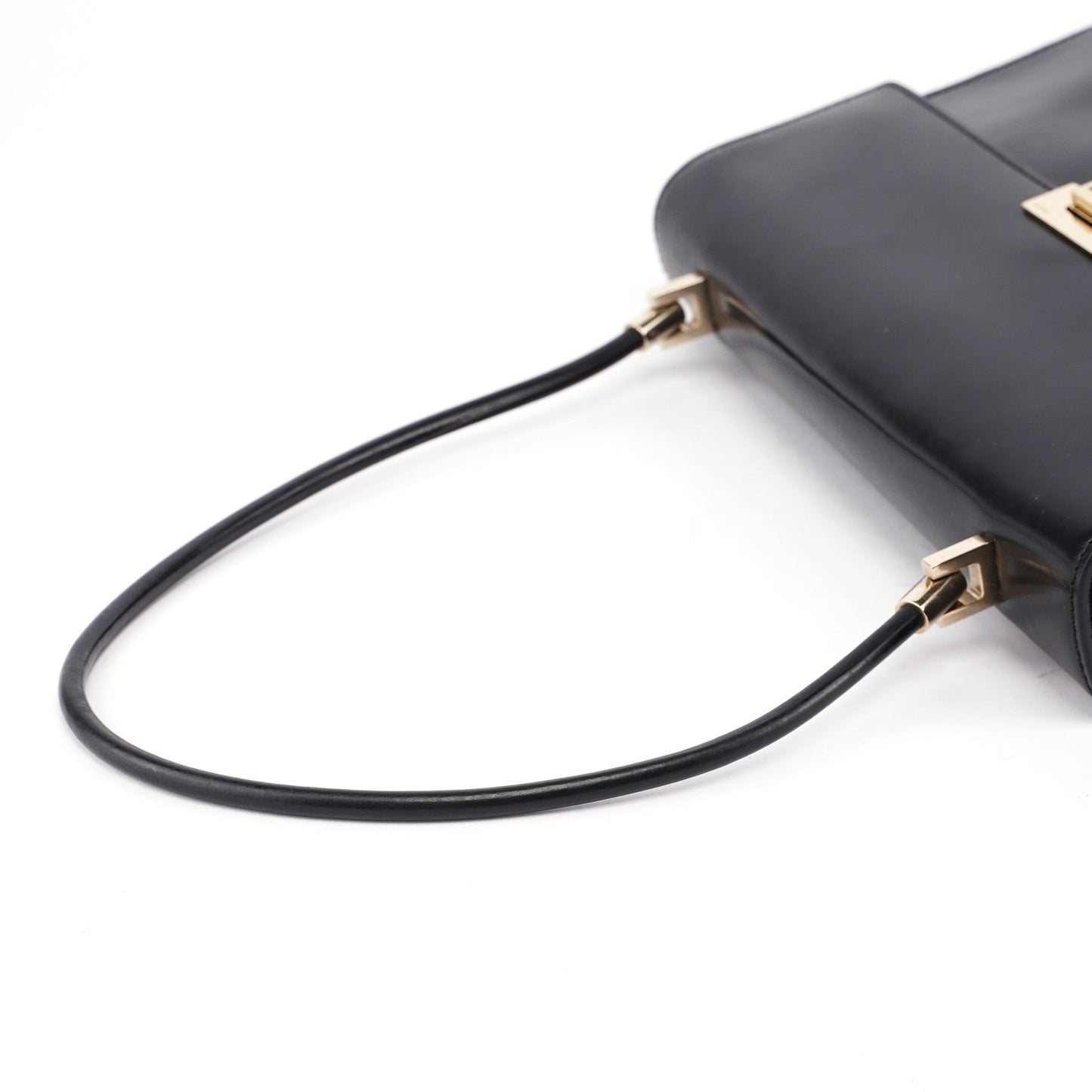 Black Calfskin Shoulder Bag