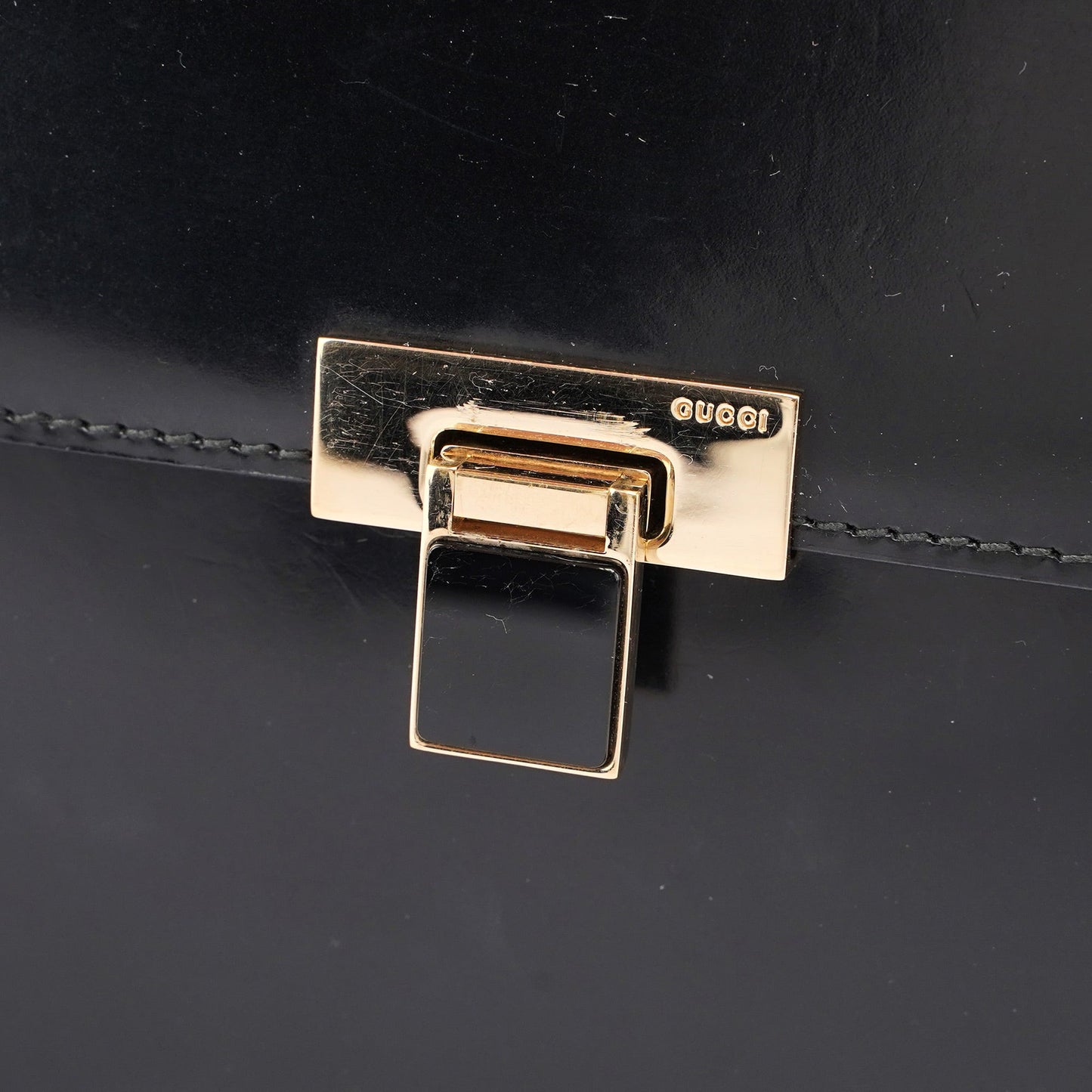 Black Calfskin Shoulder Bag