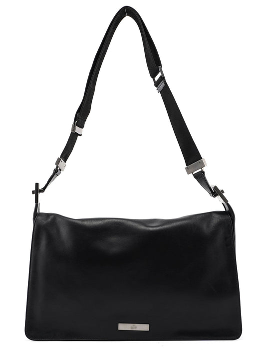 Black Calfskin Shoulder Bag
