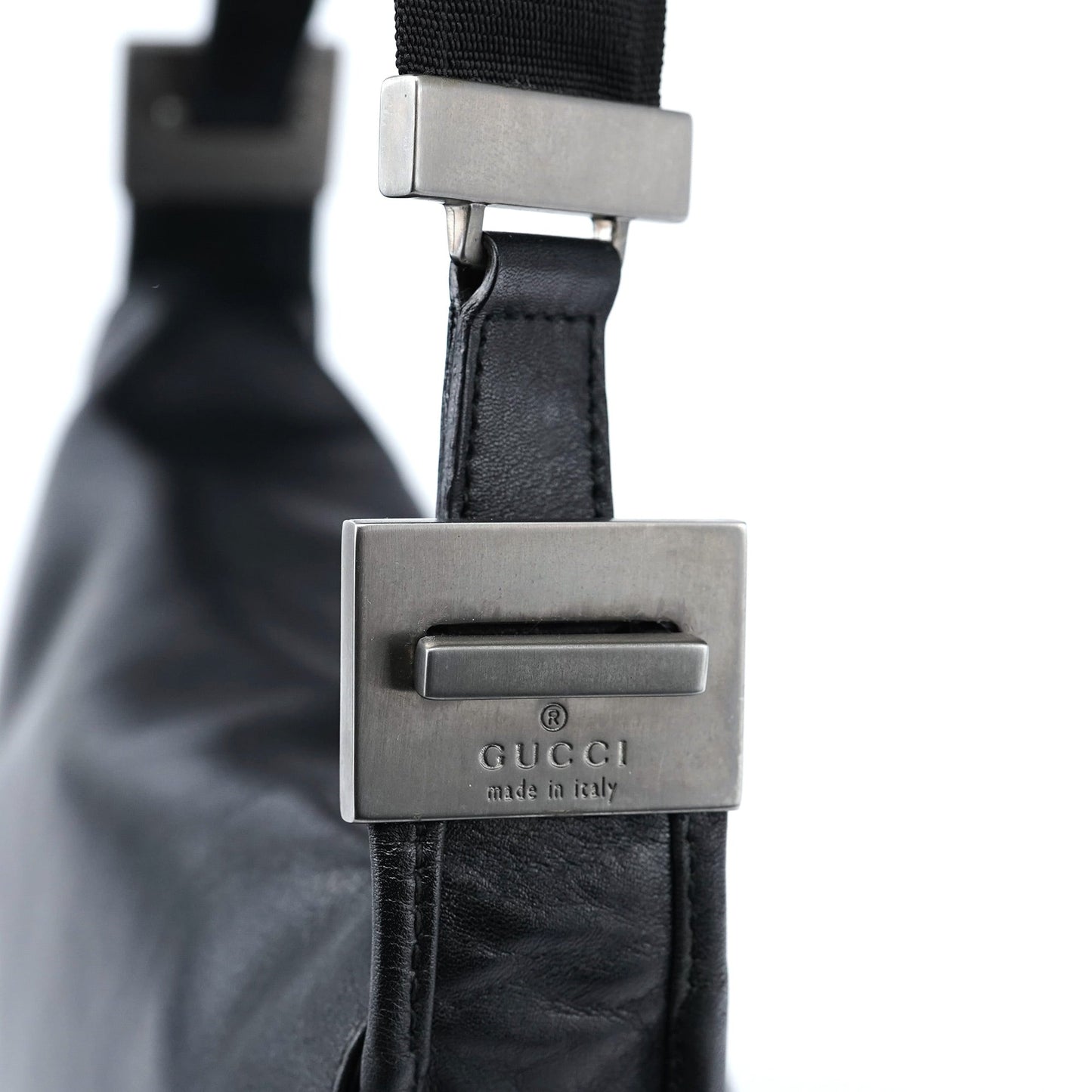 Black Calfskin Shoulder Bag