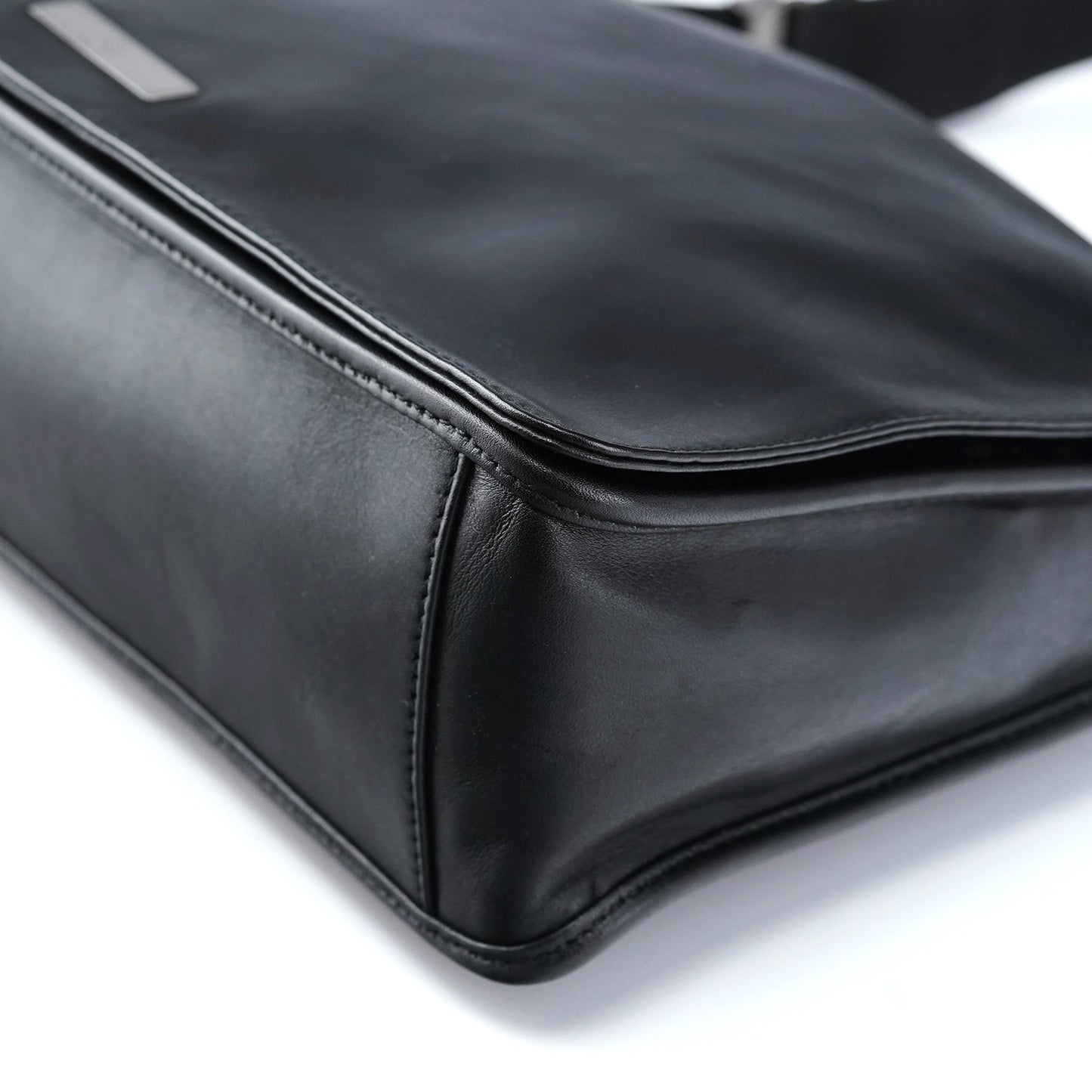 Black Calfskin Shoulder Bag