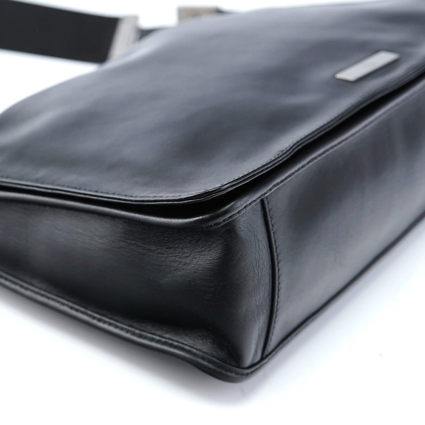 Black Calfskin Shoulder Bag