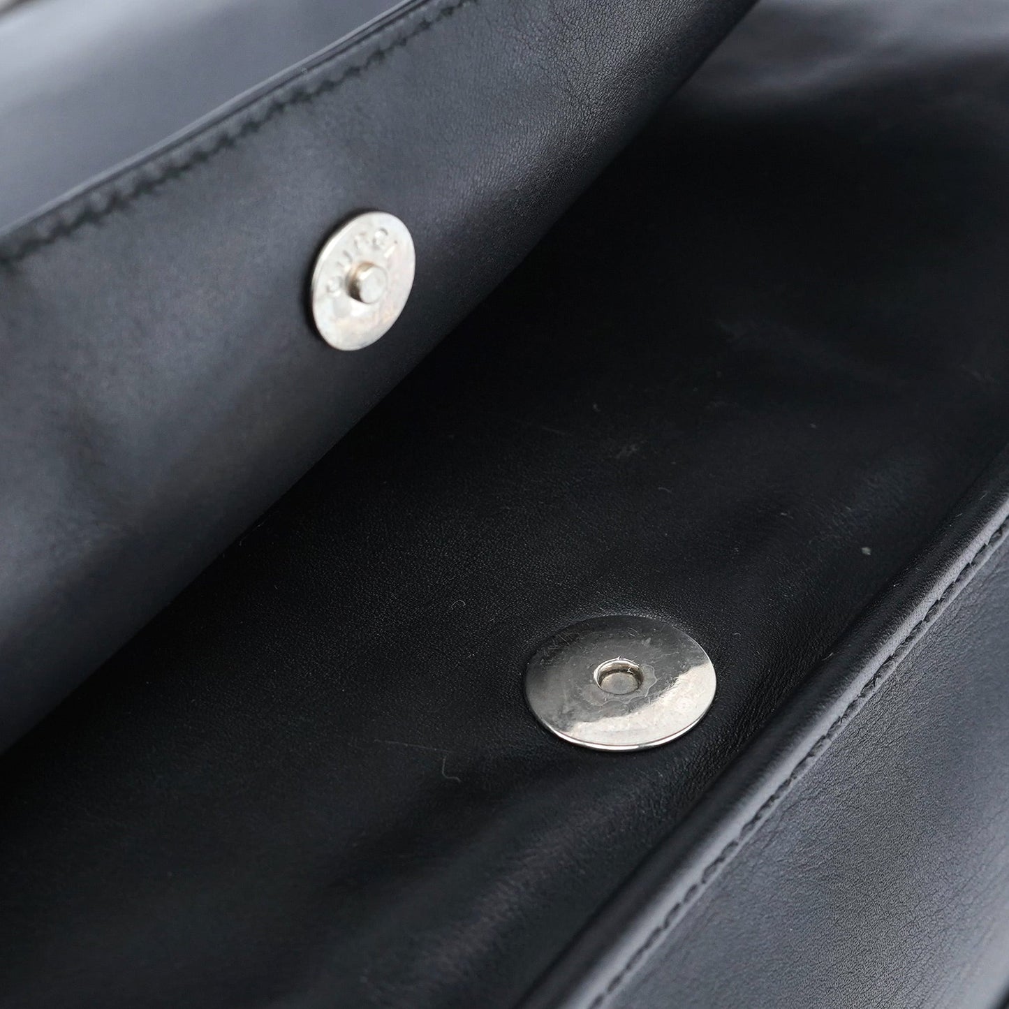 Black Calfskin Shoulder Bag