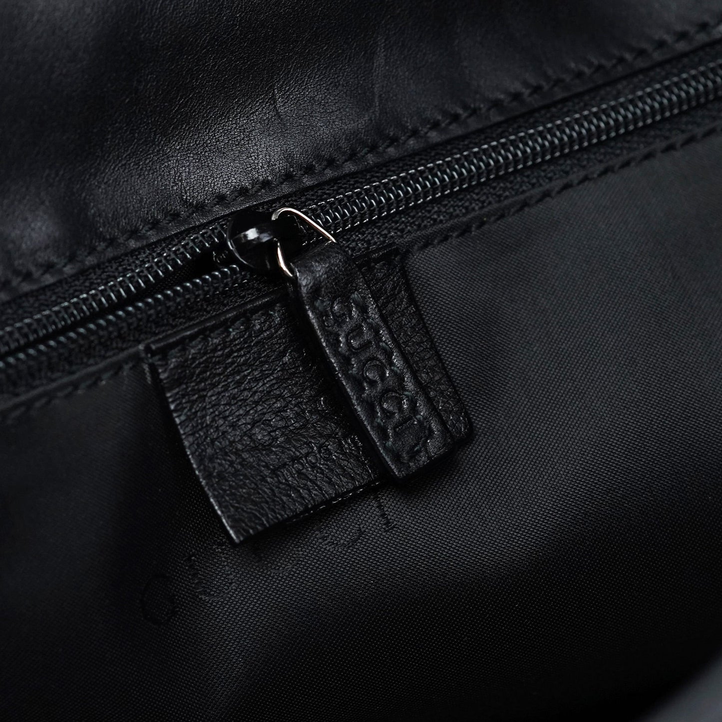 Black Calfskin Shoulder Bag