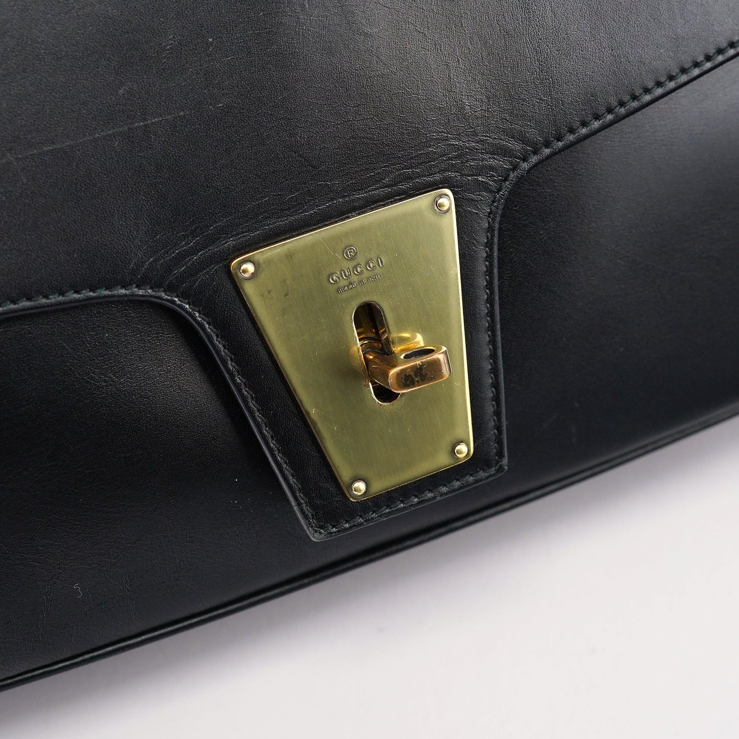 Black Calfskin Shoulder Bag