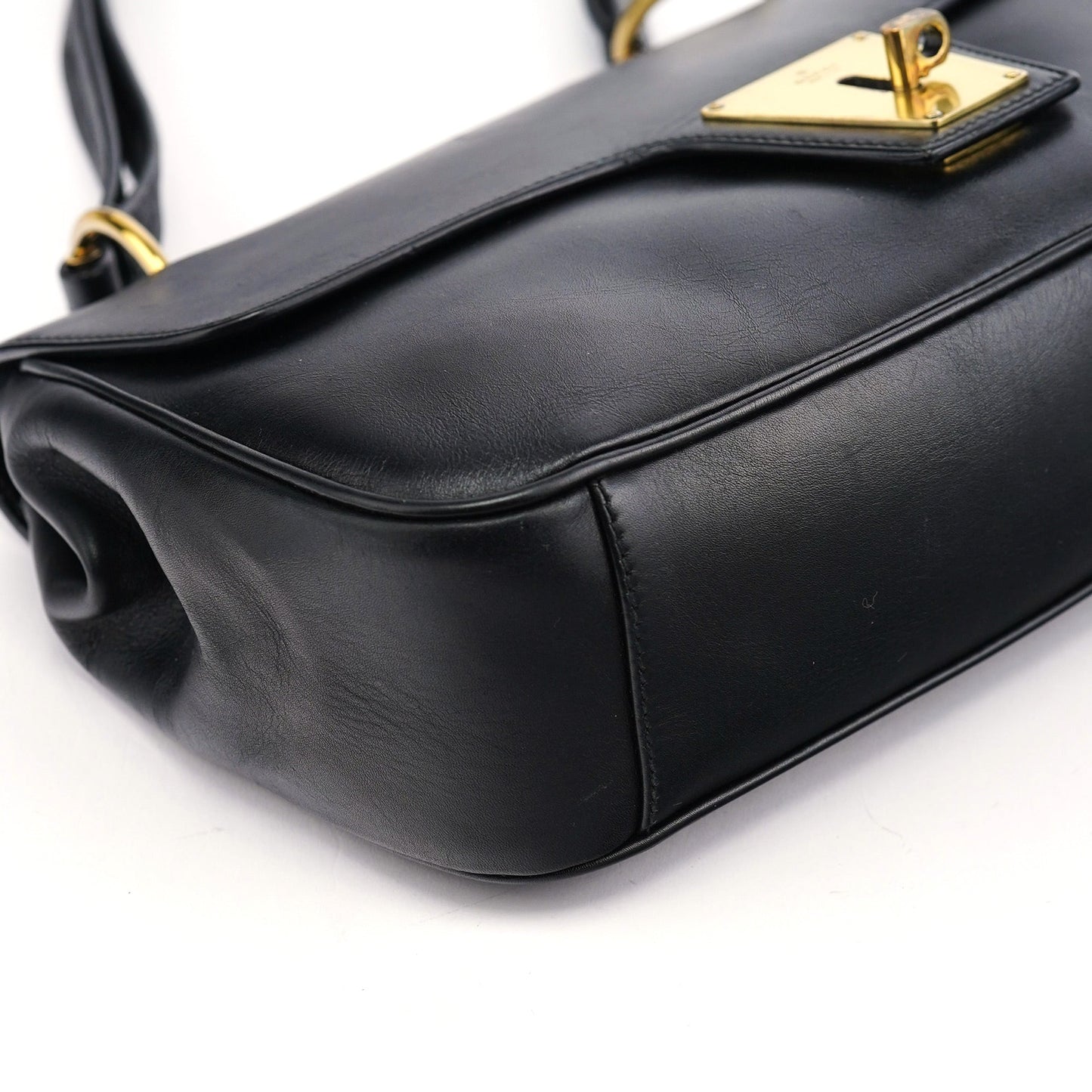 Black Calfskin Shoulder Bag