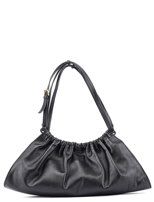 Black Calfskin Shoulder Bag