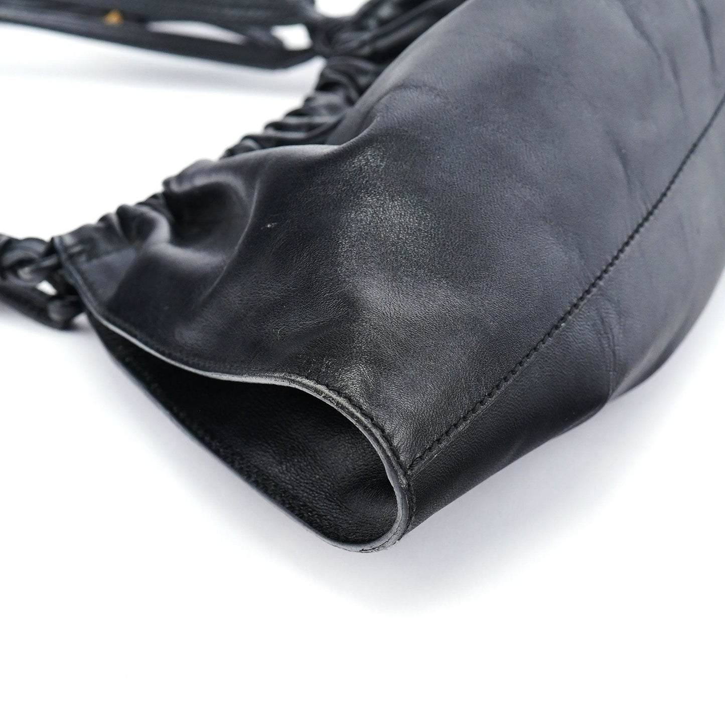 Black Calfskin Shoulder Bag