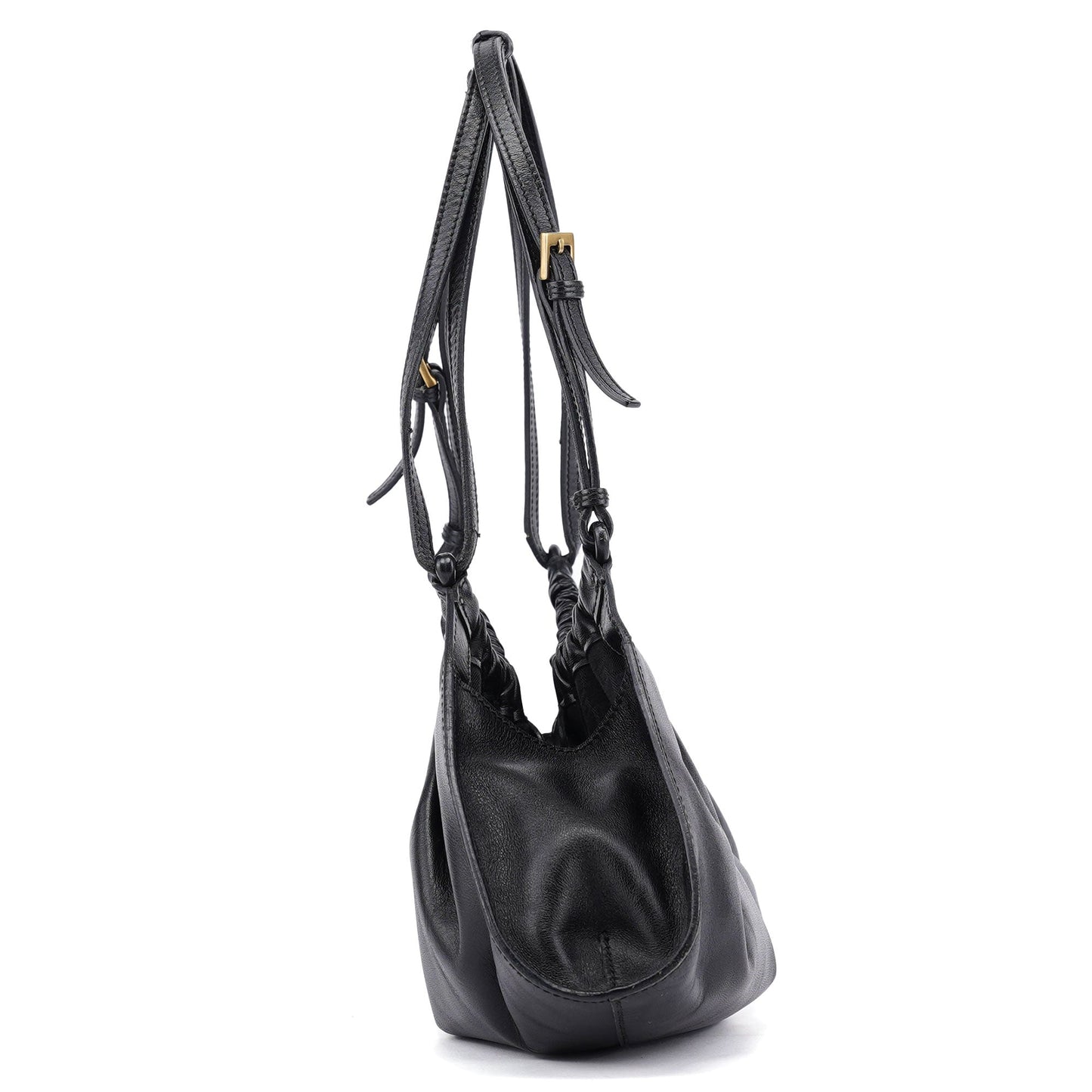 Black Calfskin Shoulder Bag