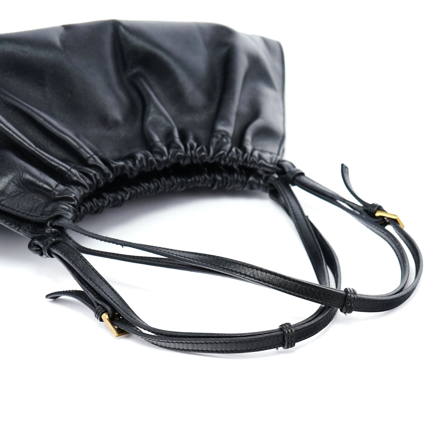 Black Calfskin Shoulder Bag