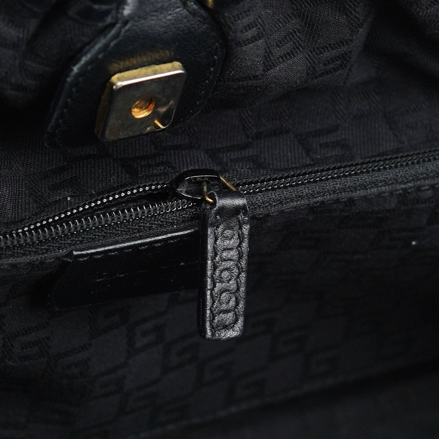 Black Calfskin Shoulder Bag