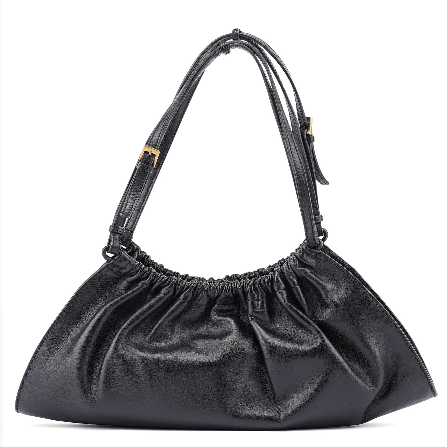 Black Calfskin Shoulder Bag