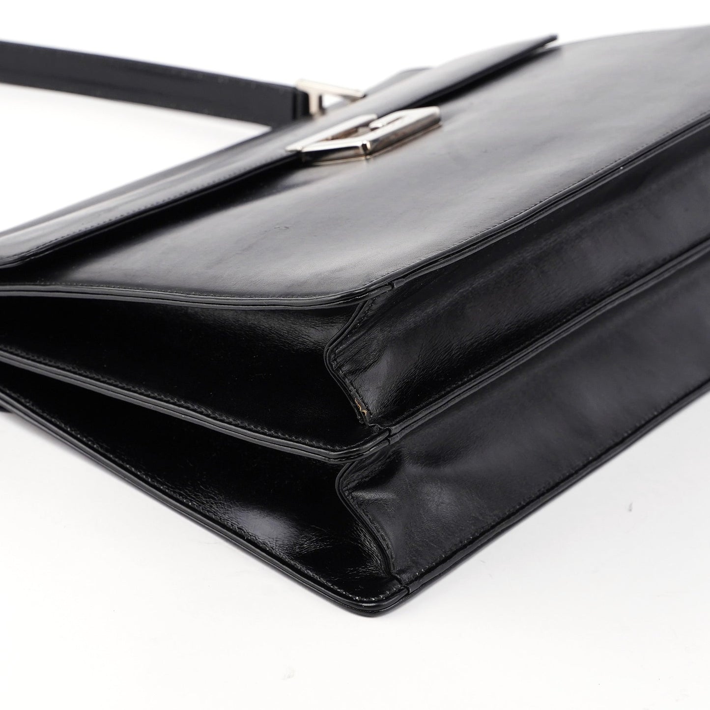 Black Calfskin Square G Shoulder Bag