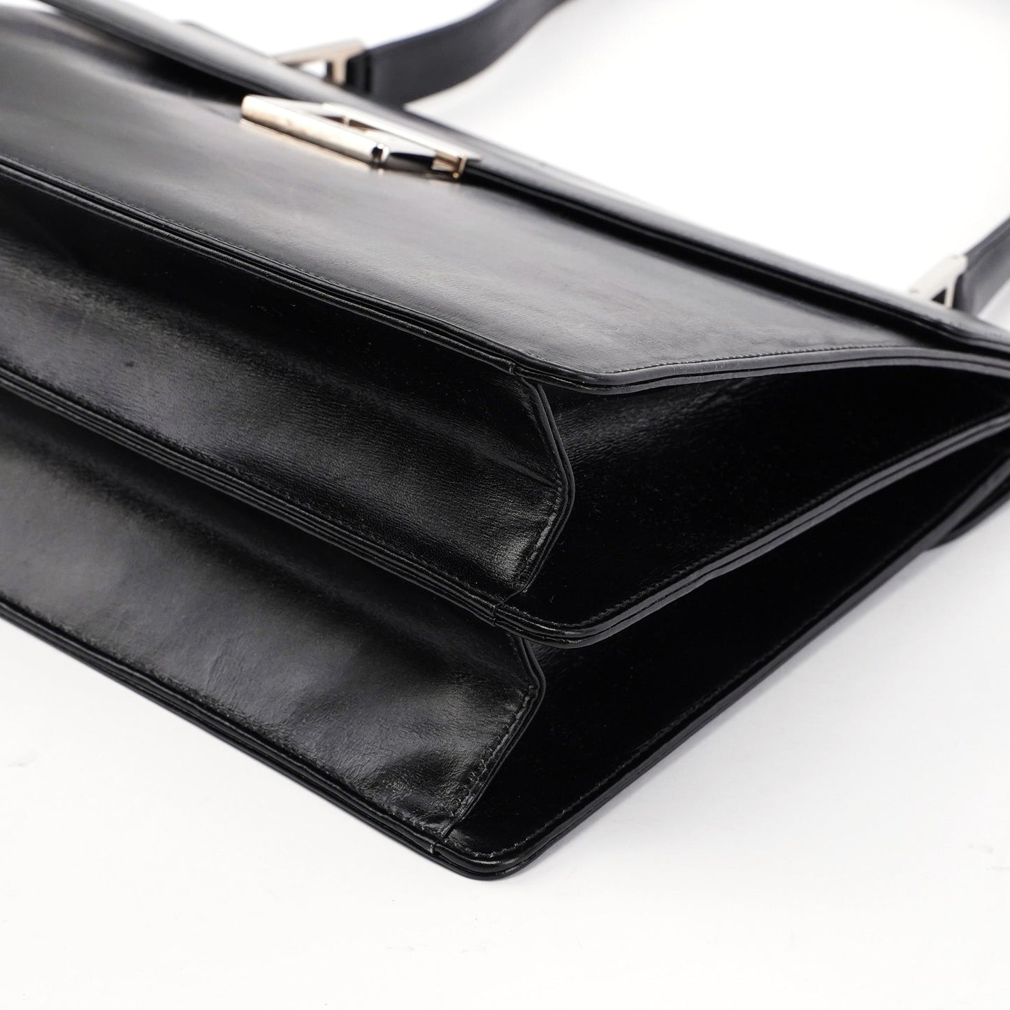 Black Calfskin Square G Shoulder Bag