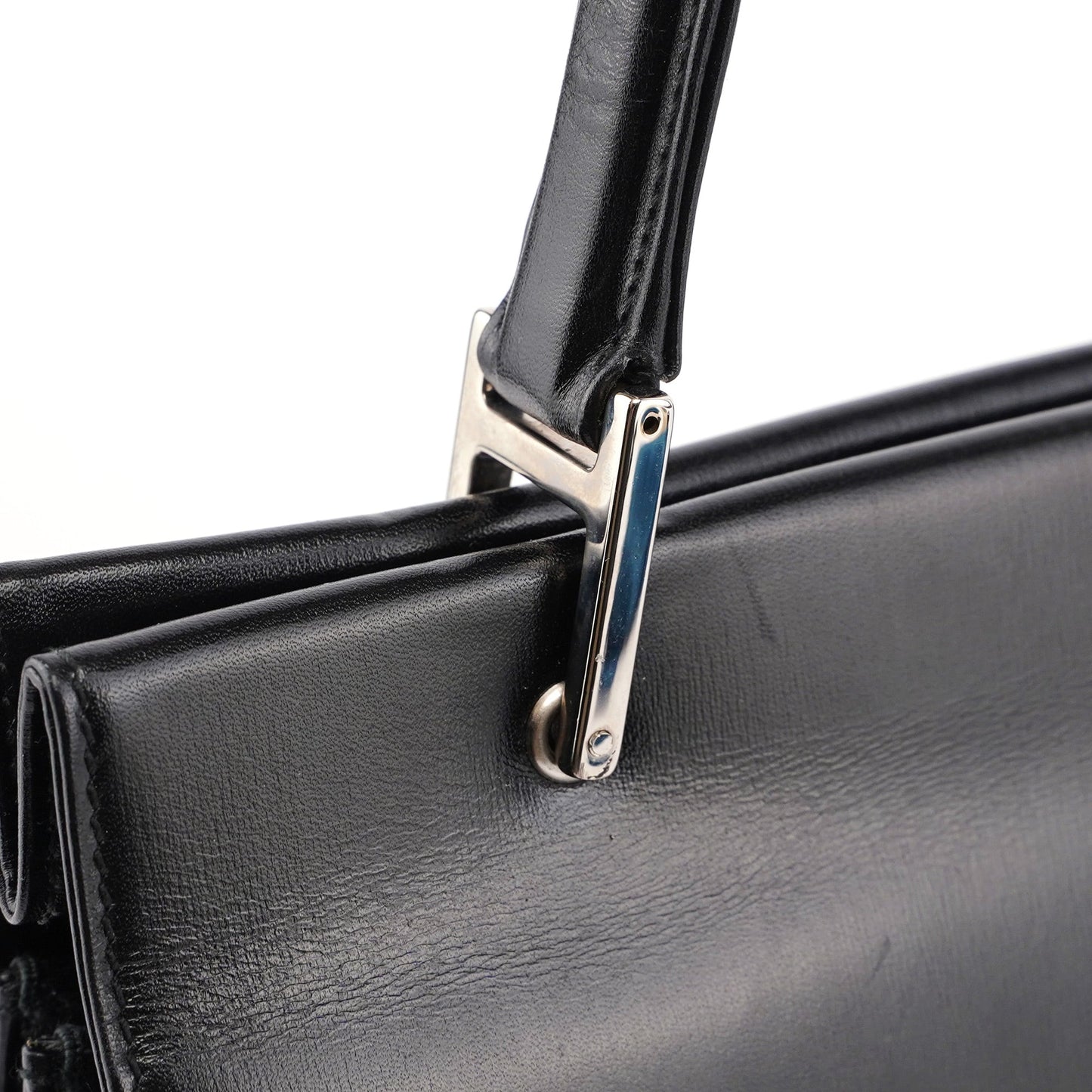 Black Calfskin Square G Shoulder Bag
