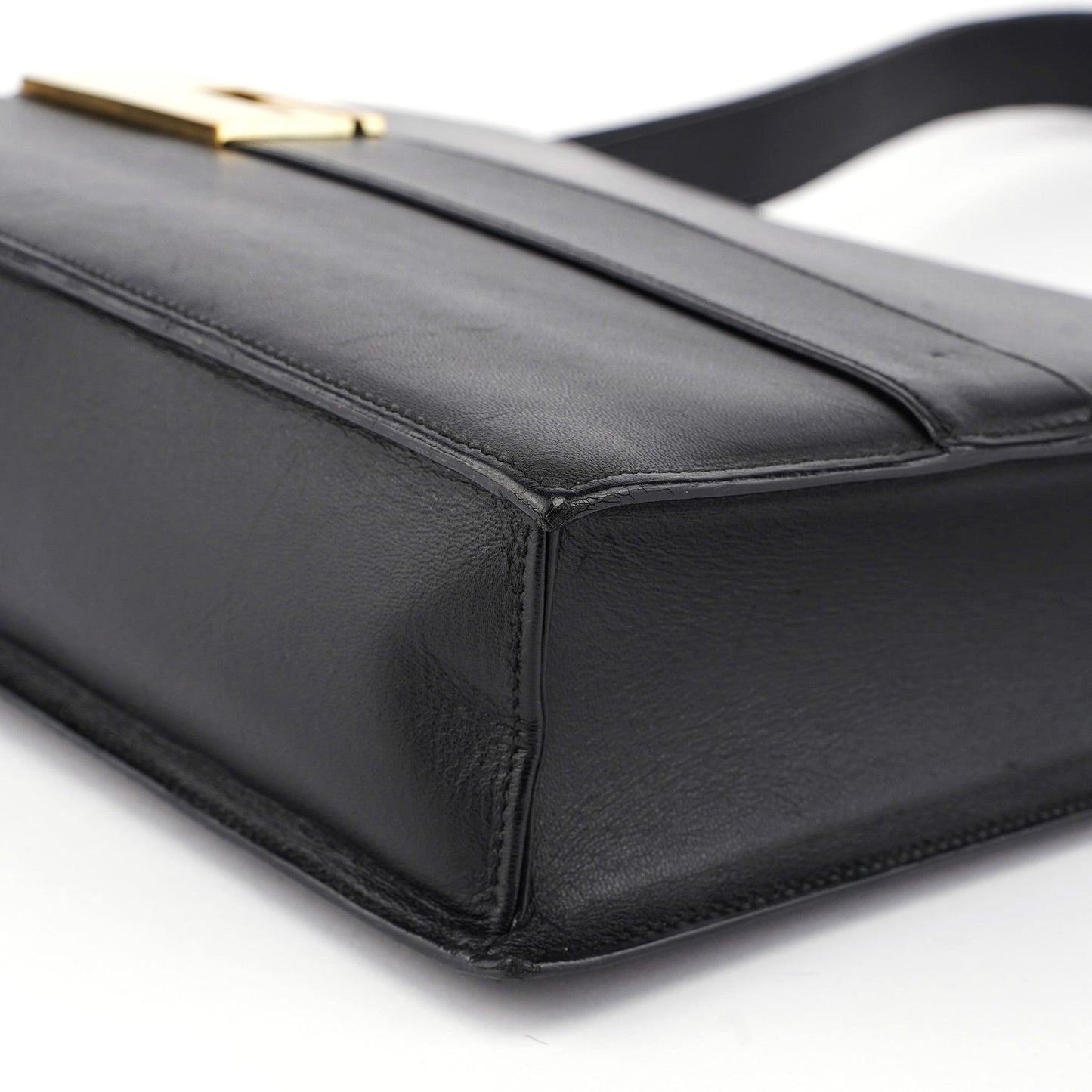 Black Calfskin Square G Shoulder Bag