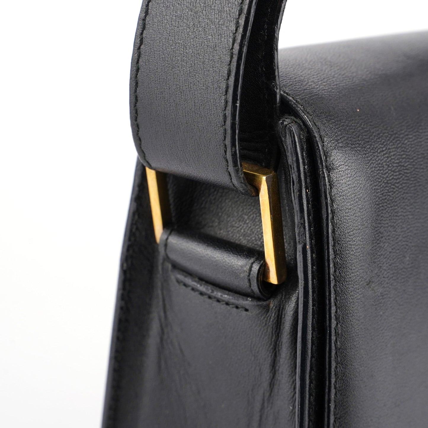 Black Calfskin Square G Shoulder Bag